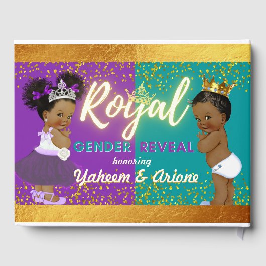 Elegant Royal African Gender onthullen Paars en Bl Gastenboek (Achterkant)