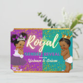 Elegant Royal African Gender onthullen Paars en Bl Kaart (Staand voorkant)