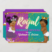 Elegant Royal African Gender onthullen Paars en Bl Kaart (Voorkant / Achterkant)