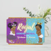 Elegant Royal African Gender onthulling Paars & Bl Kaart (Staand voorkant)