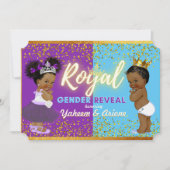 Elegant Royal African Gender onthulling Paars & Bl Kaart (Voorkant)