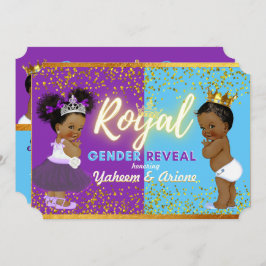 Elegant Royal African Gender onthulling Paars & Bl Kaart