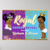 Elegant Royal African Gender onthulling Paars & Bl Poster (Voorkant)