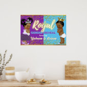 Elegant Royal African Gender onthulling Paars & Bl Poster (Keuken)