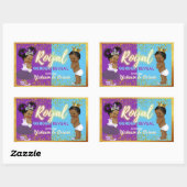 Elegant Royal African Gender onthulling Paars & Bl Rechthoekige Sticker (Vel)