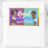 Elegant Royal African Gender onthulling Paars & Bl Rechthoekige Sticker (Tas)
