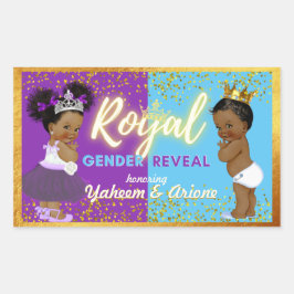 Elegant Royal African Gender onthulling Paars & Bl Rechthoekige Sticker