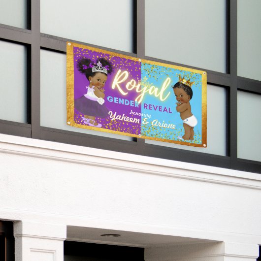 Elegant Royal African Gender onthulling Paars & Bl Spandoek (Buitenkant Gebouw)