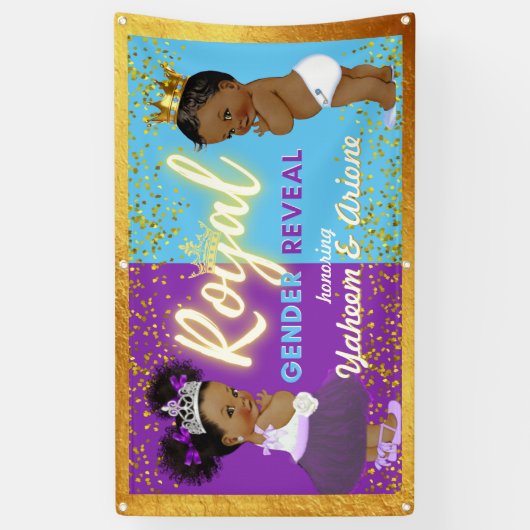 Elegant Royal African Gender onthulling Paars & Bl Spandoek (Verticaal)