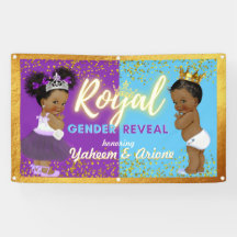 Elegant Royal African Gender onthulling Paars & Bl
