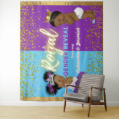 Elegant Royal African Gender onthulling Paars & Bl Wandkleed (In situ)