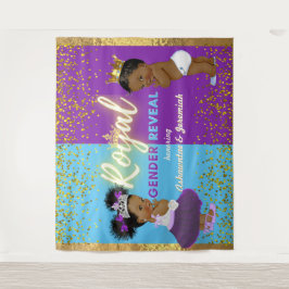 Elegant Royal African Gender onthulling Paars & Bl Wandkleed