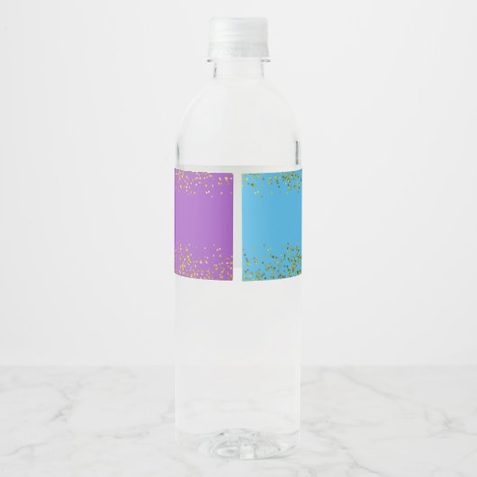 Elegant Royal African Gender onthulling Paars & Bl Waterfles Etiket (Achterkant)