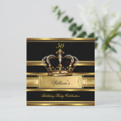 Elegant Royal Black Gold Birthday Prince King 2a Kaart (Staand voorkant)