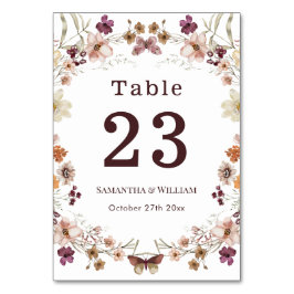 Elegant Royal Black Pastel Wildflower Boho Wedding Kaart