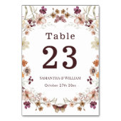 Elegant Royal Black Pastel Wildflower Boho Wedding Kaart (Achterkant)