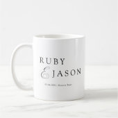 Elegant Royal Black Script Huwelijk Koffiemok (Links)