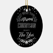 Elegant Royal Black White Merry Christmas Ornament (Rechts)