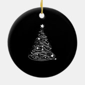 Elegant Royal Black White Merry Christmas Ornament (Achterkant)