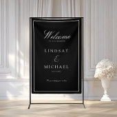 Elegant Royal Black & White Wedding Spandoek