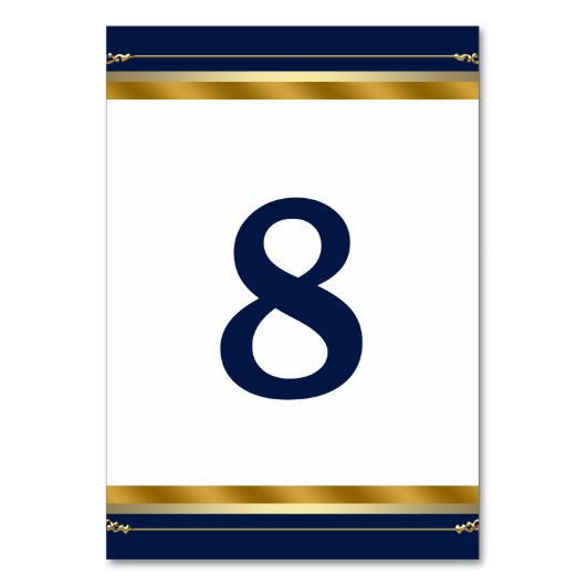 Elegant Royal Blauw Gouden Bruiloft Kaart (Voorkant)