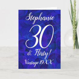 Elegant Royal Blue 30 en Flirty Birthday Kaart