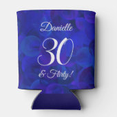 Elegant Royal Blue 30 en Flirty Birthday Party Blikjeskoeler (Achterkant)