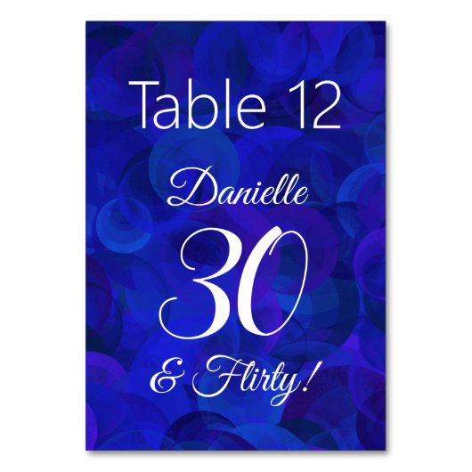 Elegant Royal Blue 30 en Flirty Birthday Party Kaart (Achterkant)
