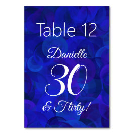 Elegant Royal Blue 30 en Flirty Birthday Party Kaart