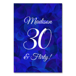 Elegant Royal Blue 30 & Flirty Birthday Party Kaart