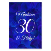 Elegant Royal Blue 30 & Flirty Birthday Party Kaart (Achterkant)