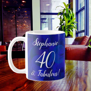 Elegant Royal Blue 40 en Fabulous Birthday Koffiemok
