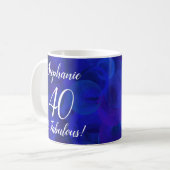 Elegant Royal Blue 40 en Fabulous Birthday Koffiemok (Voorkant links)