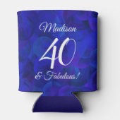 Elegant Royal Blue 40 en Fabulous Birthday Party Blikjeskoeler (Achterkant)