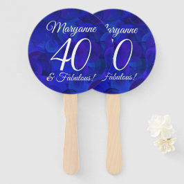 Elegant Royal Blue 40 en Fabulous Birthday Party Handwaaier