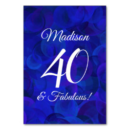 Elegant Royal Blue 40 en Fabulous Birthday Party Kaart