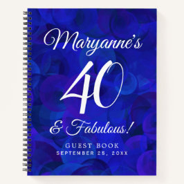 Elegant Royal Blue 40 en Fabulous Birthday Party Notitieboek