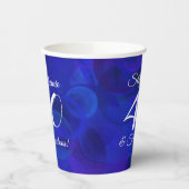 Elegant Royal Blue 40 en Fabulous Birthday Party Papieren Bekers (Links)