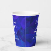 Elegant Royal Blue 40 en Fabulous Birthday Party Papieren Bekers (Rechts)