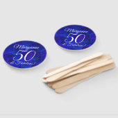 Elegant Royal Blue 50 en Fabulous Birthday Party Handwaaier (Niet-gemonteerd)