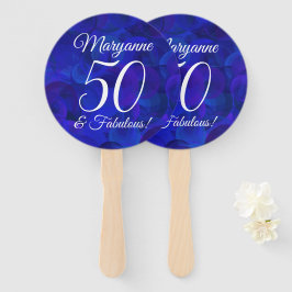 Elegant Royal Blue 50 en Fabulous Birthday Party Handwaaier