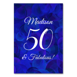 Elegant Royal Blue 50 en Fabulous Birthday Party Kaart