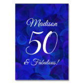 Elegant Royal Blue 50 en Fabulous Birthday Party Kaart (Voorkant)