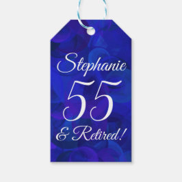 Elegant Royal Blue 55 en gepensioneerd Cadeaulabel