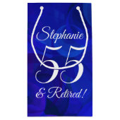 Elegant Royal Blue 55 & Gepensioneerd Pensioenfees Klein Cadeauzakje (Achterkant)