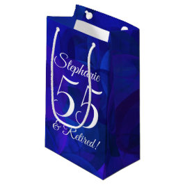 Elegant Royal Blue 55 & Gepensioneerd Pensioenfees Klein Cadeauzakje