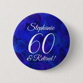 Elegant Royal Blue 60 en de Partij voor pensioneri Ronde Button 5,7 Cm