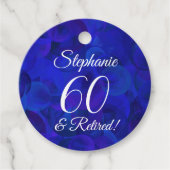 Elegant Royal Blue 60 en Pensioen Bedankjes Labels (Voorkant)