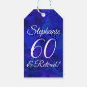 Elegant Royal Blue 60 en Pensioen Cadeaulabel (Achterkant)