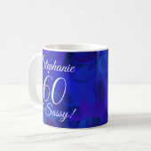 Elegant Royal Blue 60 en Sassy Birthday Koffiemok (Voorkant links)